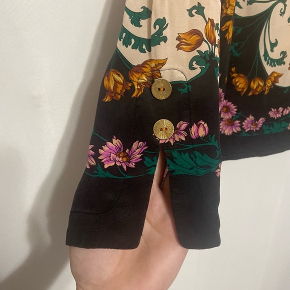 Anthropologie Maeve Florence 100% silk floral blouse size 8 LIKE NEW - Picture 6 of 9